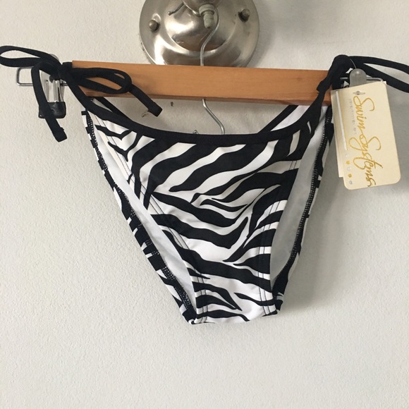 Zebra Striped Bikini Bottom Sz S